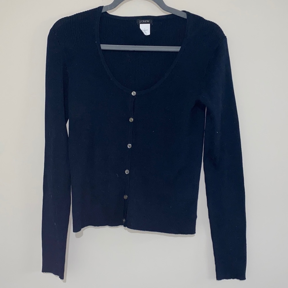 J. Crew Navy Button up Sweater